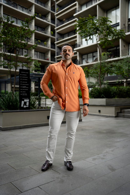 Camisa de Manga Larga Naranja FOR 3260