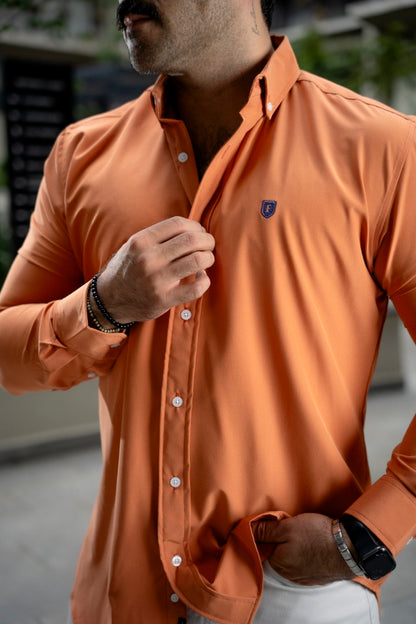 Camisa de Manga Larga Naranja FOR 3260