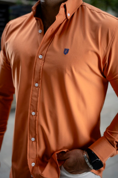 Camisa de Manga Larga Naranja FOR 3260
