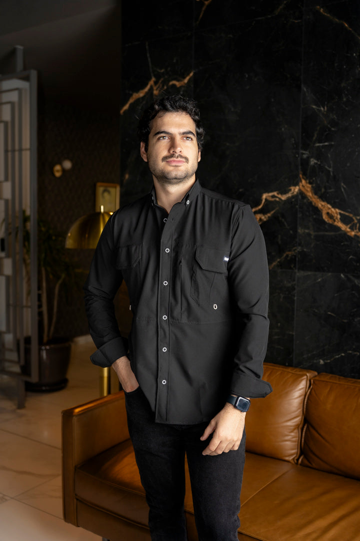 Camisa de Manga Larga Negro Dryflex FOR 3284