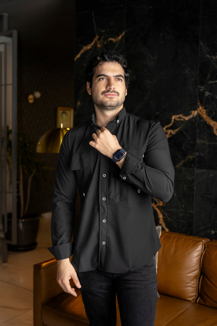 Camisa de Manga Larga Negro Dryflex FOR 3284