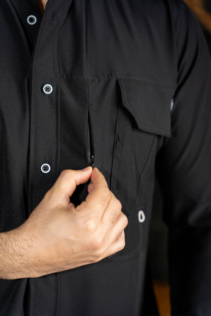 Camisa de Manga Larga Negro Dryflex FOR 3284