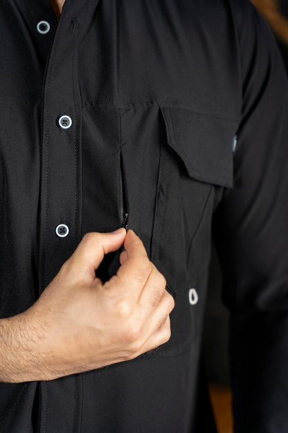 Camisa de Manga Larga Negro Dryflex FOR 3284