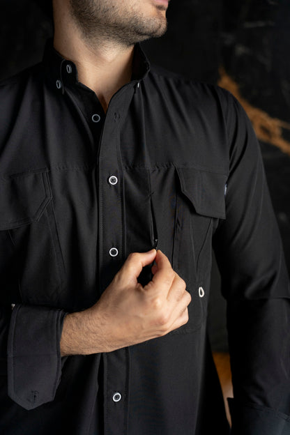 Camisa de Manga Larga Negro Dryflex FOR 3284