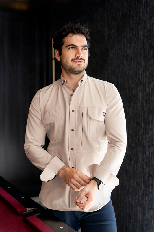 Camisa de Manga Larga Beige Dryflex FOR 3288