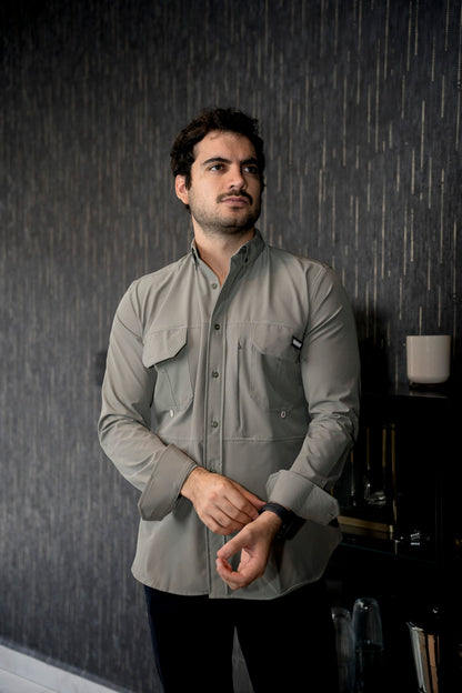 Camisa de Manga Larga Verde Agave Dryflex FOR 3289