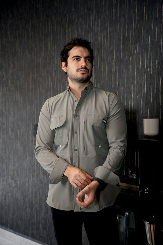 Camisa de Manga Larga Verde Agave Dryflex FOR 3289