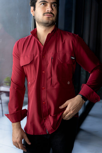 Camisa de Manga Larga Vino Dryflex FOR 3290
