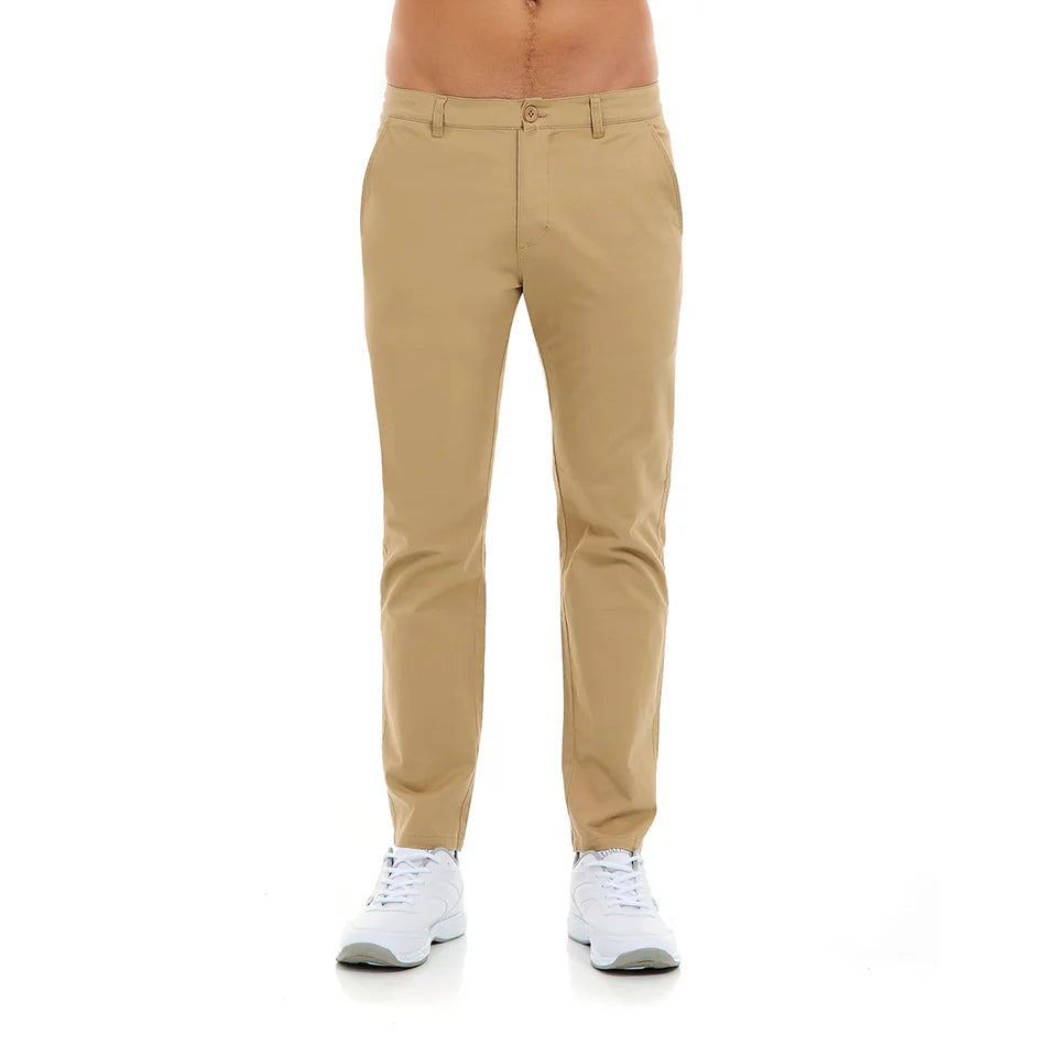 PANTALÓN GABARDINA ELEGANTE Y CASUAL CÓMODO CABALLERO COLOR BEIGE PORTECH