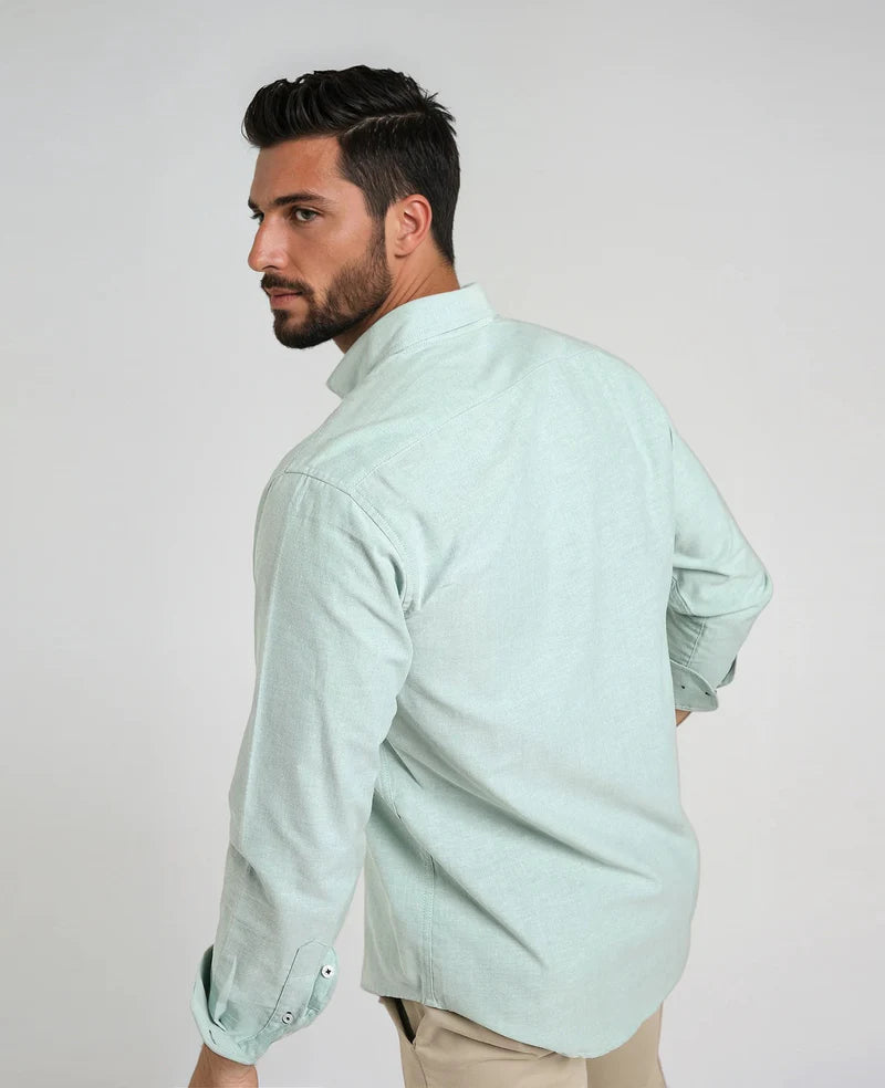 Camisa De Manga Larga Verde Hombre