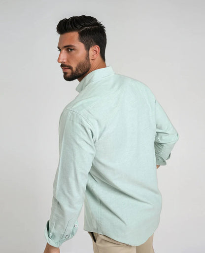 Camisa De Manga Larga Verde Hombre