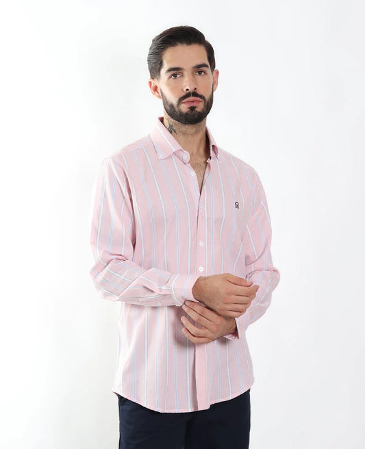 Camisa De Manga Larga A Rayas Yumalay Hombre