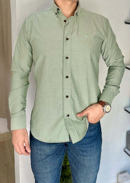Camisa de Manga Larga Verde FOR 3336