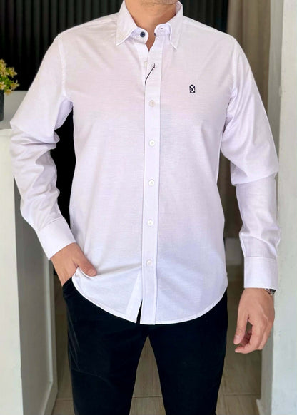 Camisa De Manga Larga ALGODÓN BLANCO Para Hombre | Fresca y elegante