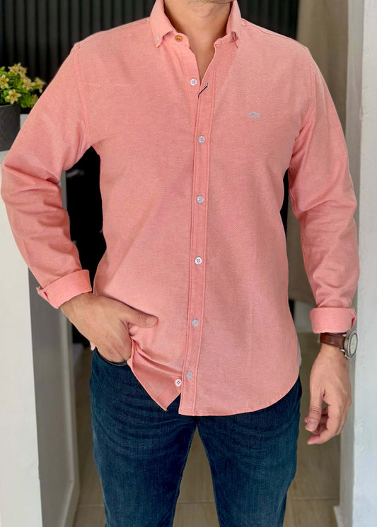 Camisa de Manga Larga Salmón C-34