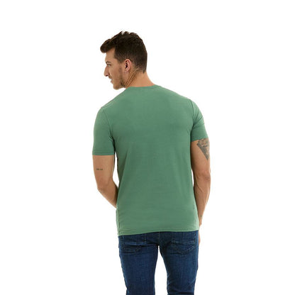 Playera lisa verde de manga corta hombre