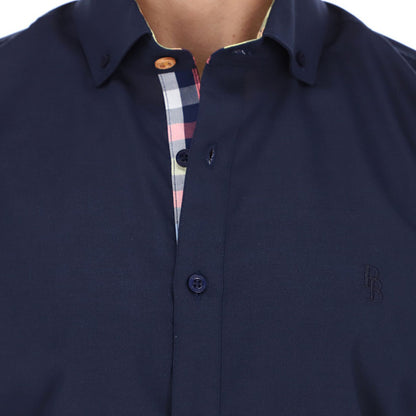 Camisa de Manga Larga Azul Marino E-2046