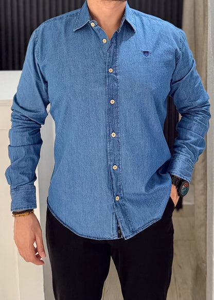 Camisa Manga Larga de Mezclilla