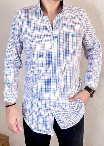 Camisa De Manga Larga A Cuadros MR-1491