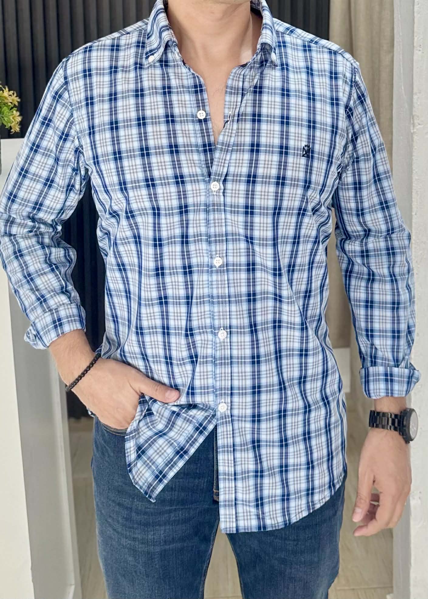 Camisa De Manga Larga A Cuadros 1359