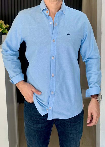 Camisa de Manga Larga Azul Cielo C-15