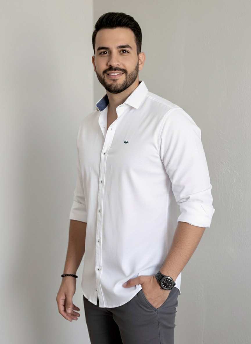 Camisa de Manga Larga Blanco C-15