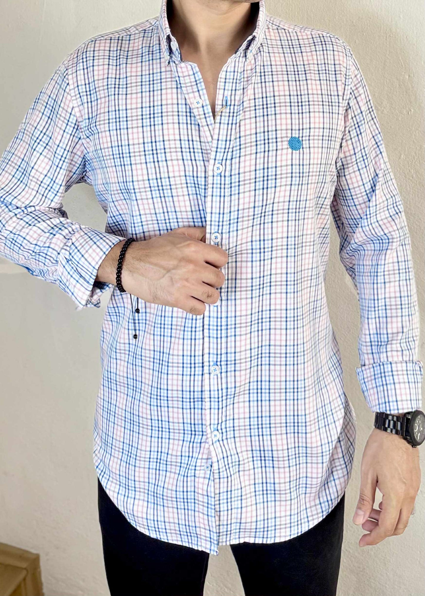 Camisa De Manga Larga A Cuadros MR-1491