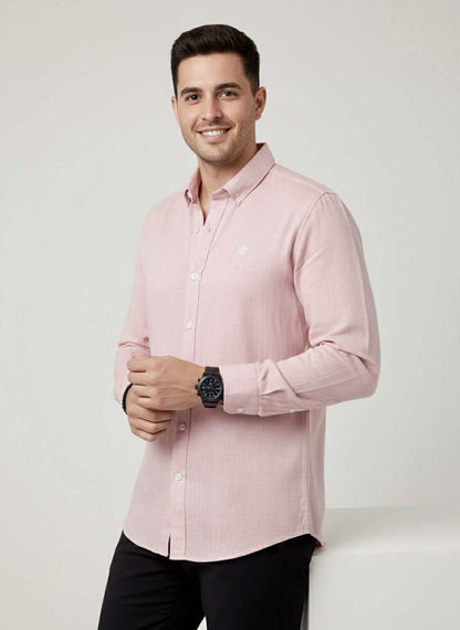 Camisa De Manga Larga Rosa MR-1594
