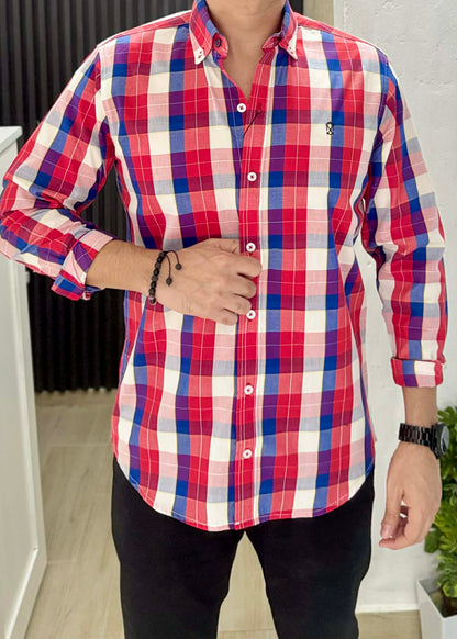 Camisa De Manga Larga A Cuadros Sterling