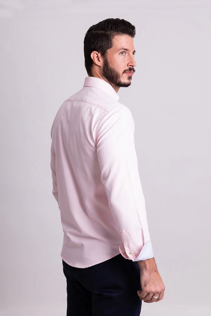Camisa Oxford Rosa Manga Larga