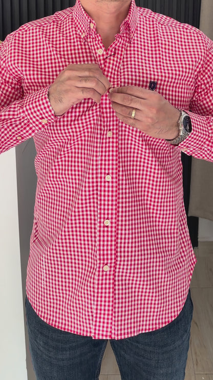 Camisa De Manga Larga ALGODÓN CUADROS ROJOS